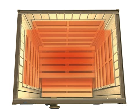 IntÃ©rieur sauna infrarouge vu d'en haut
